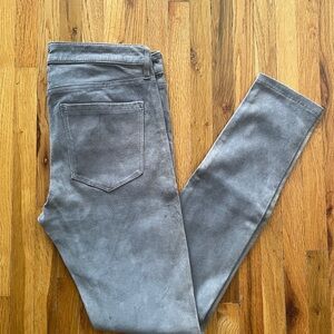 Joie nailah b grey suede 100% leather skinny pants size 26